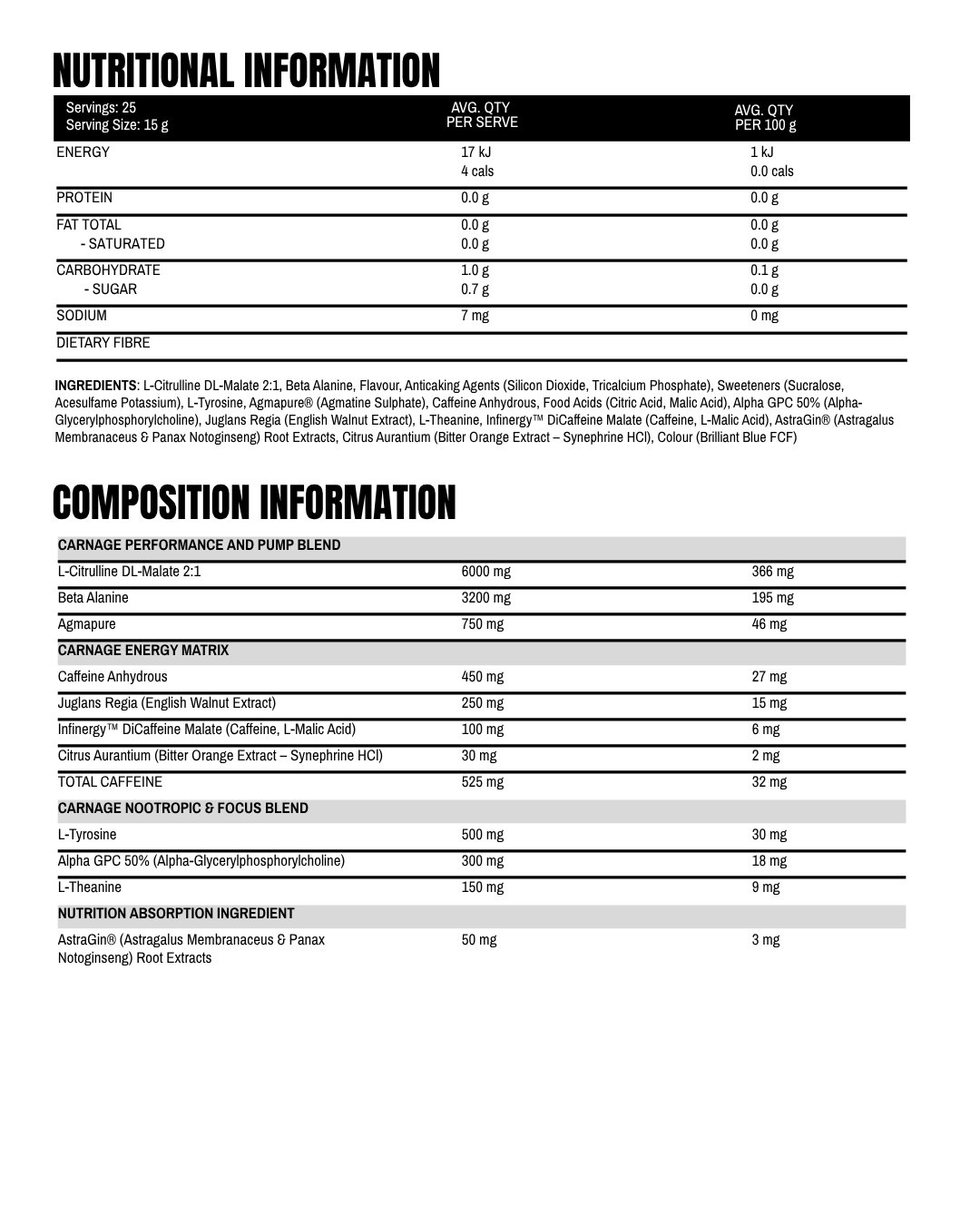 Dialed Carnage High-Stim Pre-Workout | TXA Nutrition